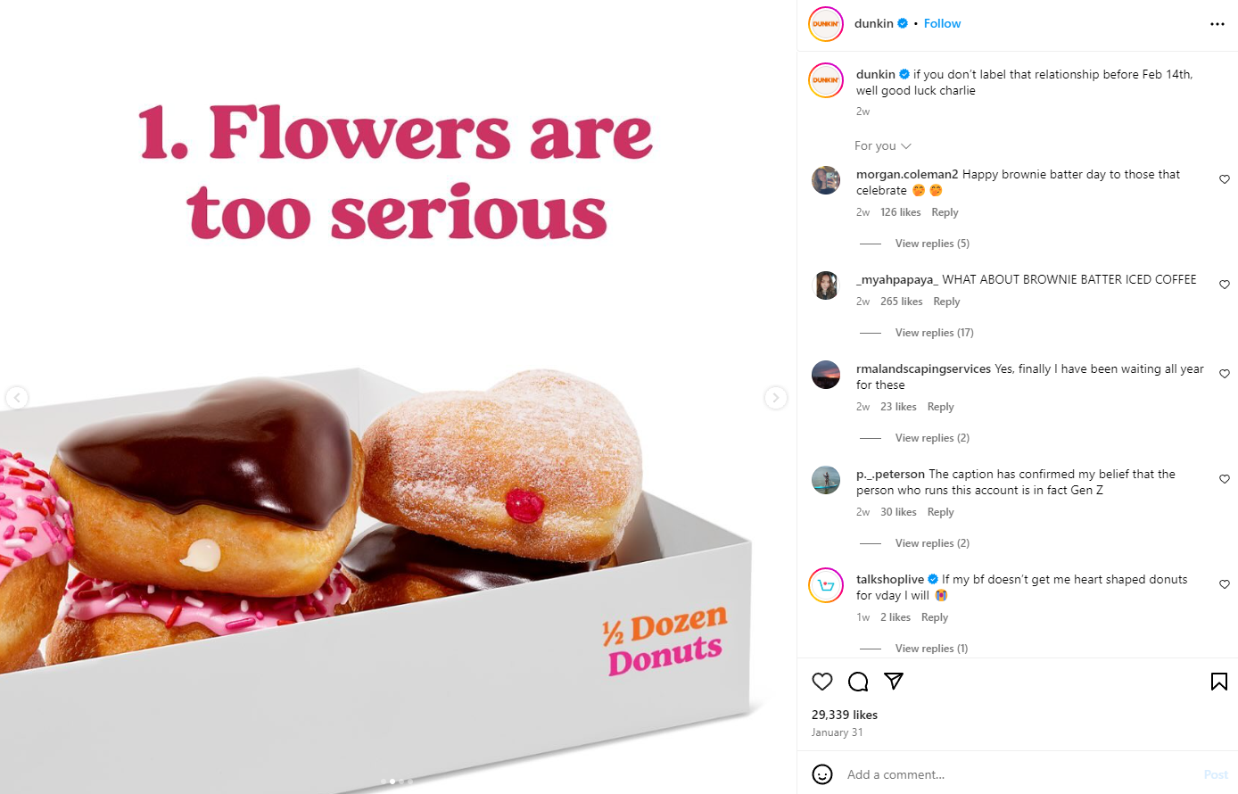 Flowers are oo serious Dunkin
