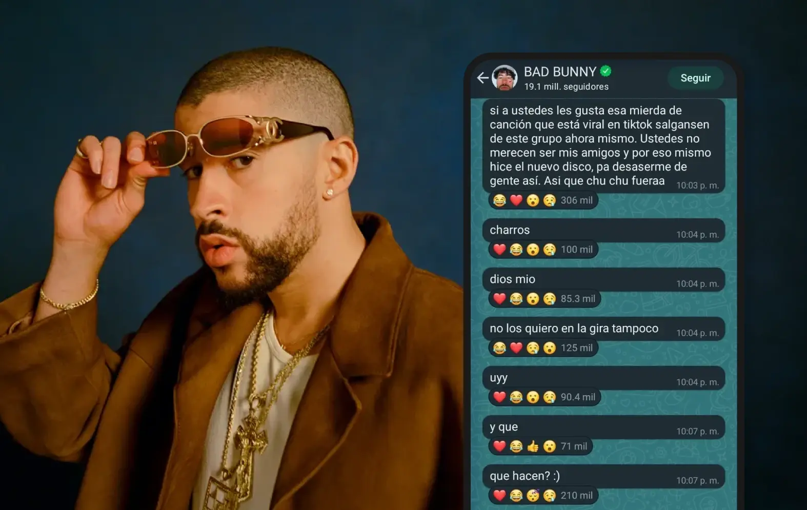 BadBunny descontento IA